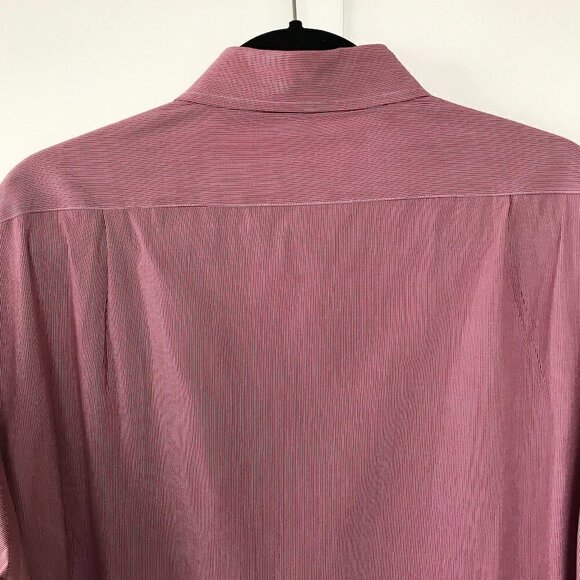 Brooks Brothers Men's Raspberry Red Fine Striped Shirt 100% cotton Sz 16 - 33 - Picture 6 of 15